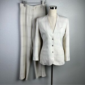 Mugler Set Ivory Blazer size 34 Pants Size 40